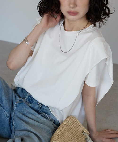 PERSONZ JILL Be Happy フリルスリーブＴシャツB PERSONZ JILL Be Happy フリルスリーブTシャツB