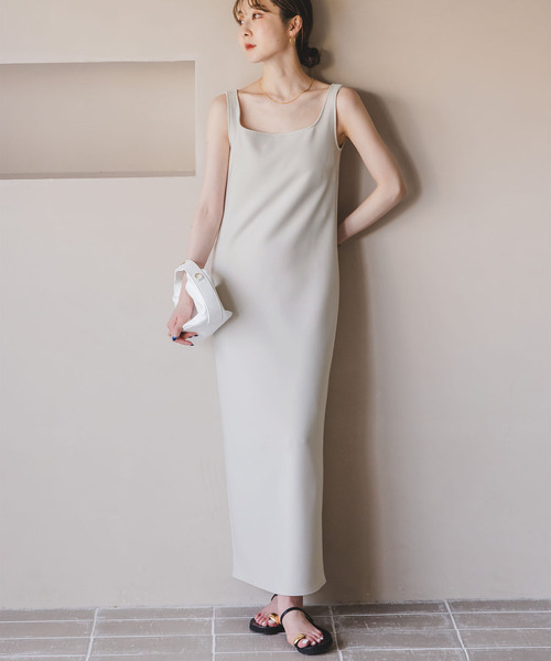 追加》【洗える】ニットライクジョーゼット2wayワンピース
