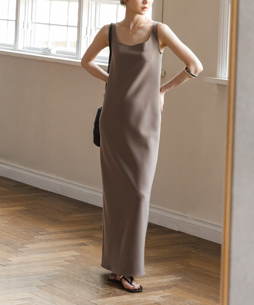 追加》【洗える】ニットライクジョーゼット2wayワンピース