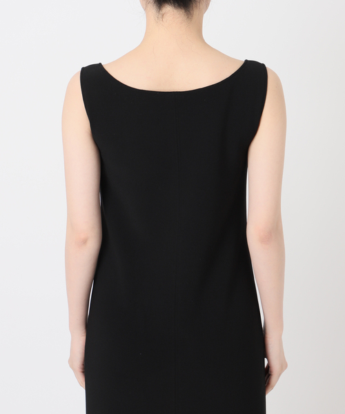 【NOBLE】ニットライクジョーゼット2wayワンピース☆ネイビー36 NOBLE ワンピース 「追加」「洗える」ニットライクジョーゼット