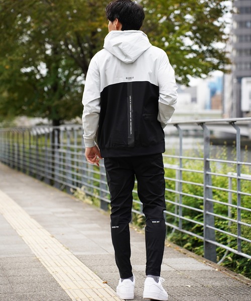 RM)【LUXE/R GOLF】ストレッチ ブロード バイカラー フード プル