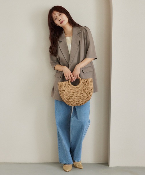 mysty woman（ミスティウーマン）の「異素材ビスチェニットプルオーバー  499611（ニット/セーター・レディース・グレー/アイボリー/ブラック・FREE）」の5枚目の写真