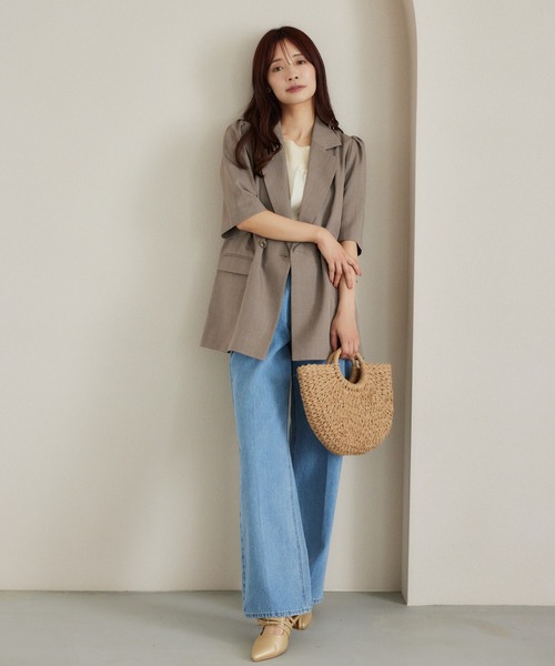 mysty woman（ミスティウーマン）の「異素材ビスチェニットプルオーバー  499611（ニット/セーター・レディース・グレー/アイボリー/ブラック・FREE）」の6枚目の写真