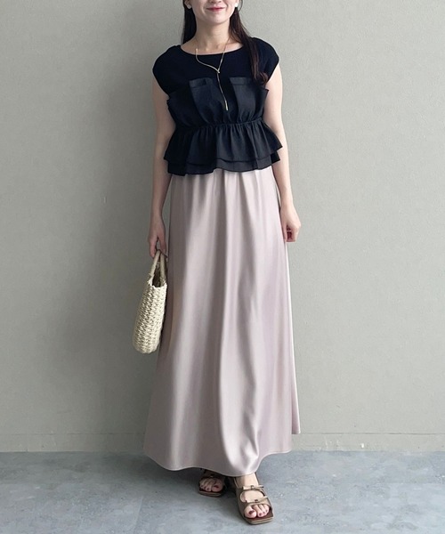 ニット セーター 異素材ビスチェニットプルオーバー  499611 レディース mysty woman ニット セーター 異素材ビスチェニットプルオーバー