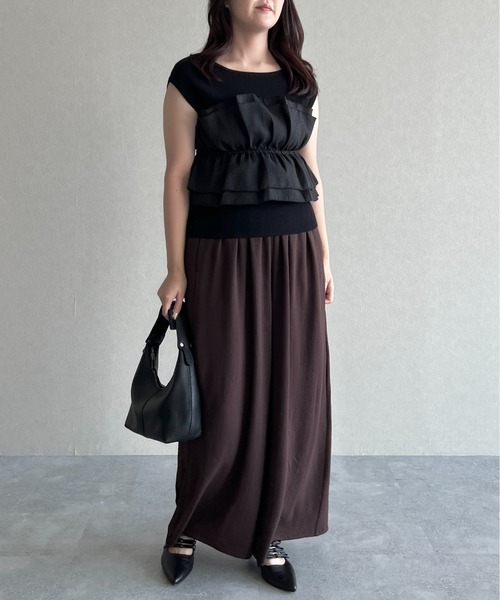 mysty woman（ミスティウーマン）の「異素材ビスチェニットプルオーバー  499611（ニット/セーター・レディース・グレー/アイボリー/ブラック・FREE）」の22枚目の写真