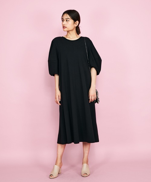 QUEENS COURT（クイーンズコート）の「ボリュームスリーブカットワンピース≪手洗い可能≫（ワンピース・レディース・ブラック/オフホワイト/パープル・M）」の16枚目の写真