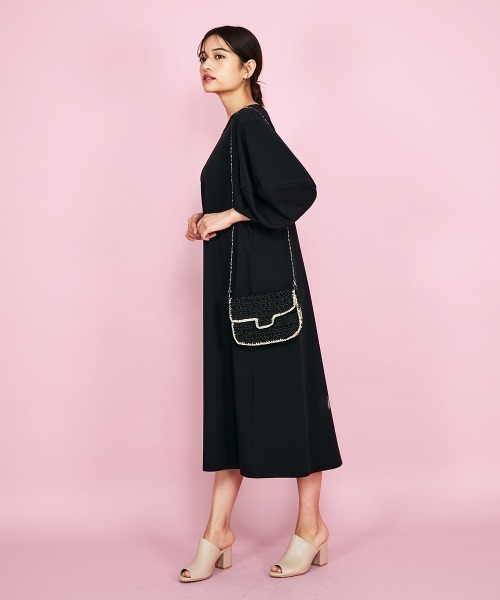 QUEENS COURT（クイーンズコート）の「ボリュームスリーブカットワンピース≪手洗い可能≫（ワンピース・レディース・ブラック/オフホワイト/パープル・M）」の15枚目の写真