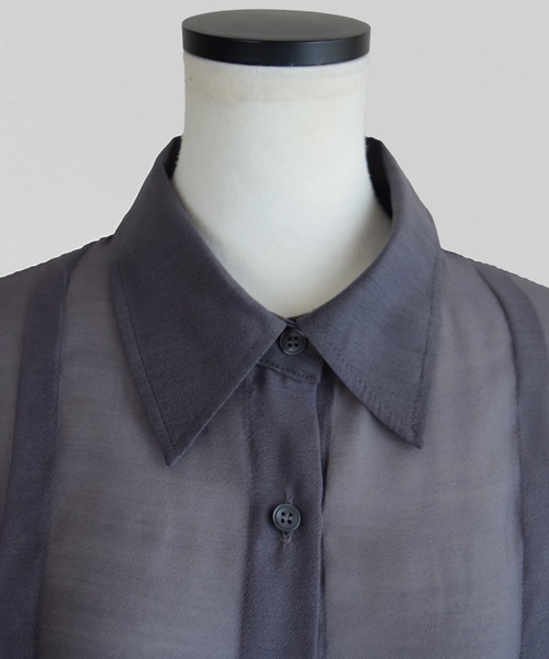 Marient（マリエント）の「シアーラインシャツ（シャツ/ブラウス・レディース・アイボリー/チャコール・FREE）」の20枚目の写真