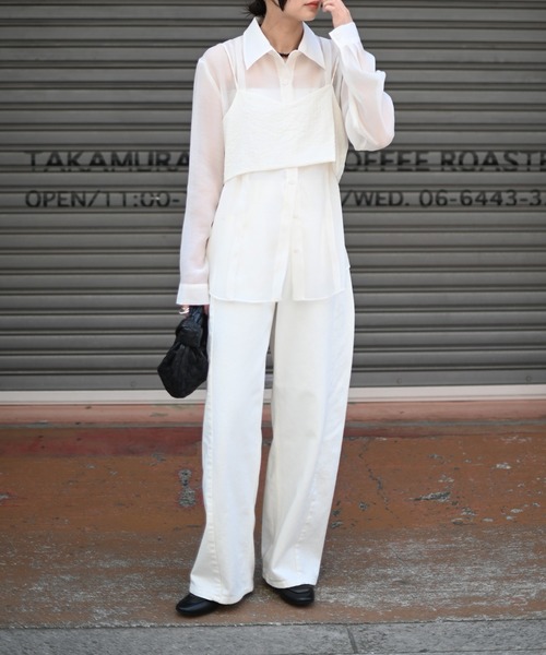 Marient（マリエント）の「シアーラインシャツ（シャツ/ブラウス・レディース・アイボリー/チャコール・FREE）」の10枚目の写真