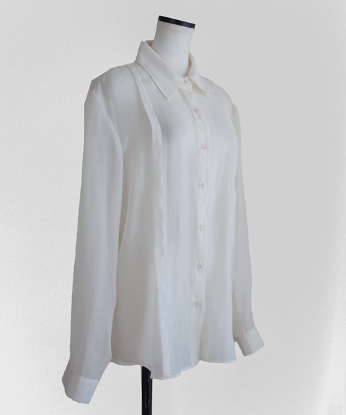Marient（マリエント）の「シアーラインシャツ（シャツ/ブラウス・レディース・アイボリー/チャコール・FREE）」の8枚目の写真