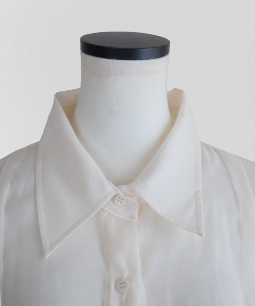 Marient（マリエント）の「シアーラインシャツ（シャツ/ブラウス・レディース・アイボリー/チャコール・FREE）」の6枚目の写真