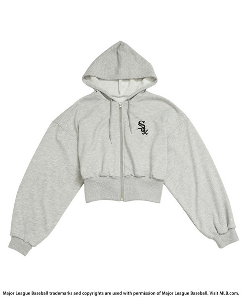 BACK TO THE FIELD(バック トゥー ザ フィールド)の「【MLB】刺しゅうロゴショートZIPパーカー(パーカー・レディース・ブラック/ホワイト/ブルー/グレー/ピンク・FREE)」の10枚目の写真