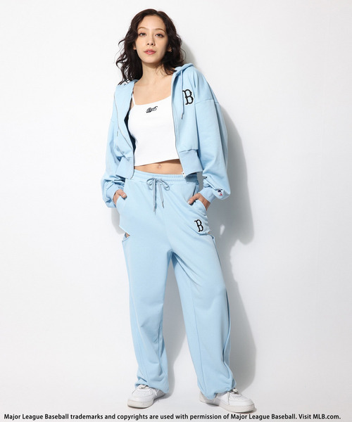 BACK TO THE FIELD(バック トゥー ザ フィールド)の「【MLB】刺しゅうロゴショートZIPパーカー(パーカー・レディース・ブラック/ホワイト/ブルー/グレー/ピンク・FREE)」の13枚目の写真