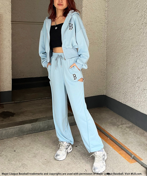 BACK TO THE FIELD(バック トゥー ザ フィールド)の「【MLB】刺しゅうロゴショートZIPパーカー(パーカー・レディース・ブラック/ホワイト/ブルー/グレー/ピンク・FREE)」の15枚目の写真