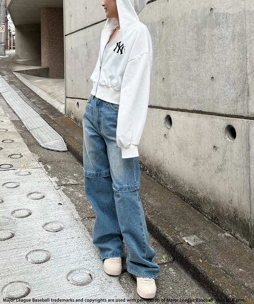 BACK TO THE FIELD(バック トゥー ザ フィールド)の「【MLB】刺しゅうロゴショートZIPパーカー(パーカー・レディース・ブラック/ホワイト/ブルー/グレー/ピンク・FREE)」の21枚目の写真