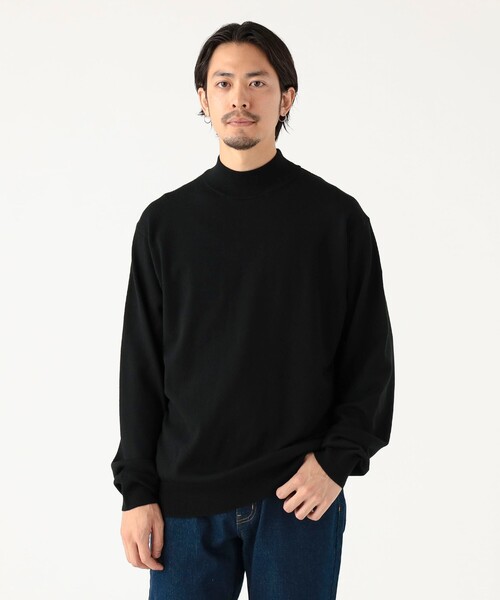 B:MING by BEAMS（ビーミングバイビームス）の「14ゲージ モックネック ニット（ニット/セーター・メンズ・チャコールグレー/ブラック・SMALL/MEDIUM/LARGE）」の2枚目の写真