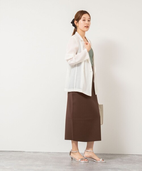 NOLLEY’S（ノーリーズ）の「ウォッシャブルリネン風シアージャケット（テーラードジャケット・レディース・キナリ/ベージュ/ブラック・36/38/40）」の6枚目の写真