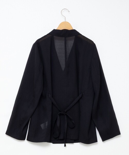 ノーリーズ　ウォッシャブル　ツイル フレンチ　半袖 ジャケット　ブラック ノーリーズ ウォッシャブル ツイル フレンチ 半袖 ジャケット ブラック