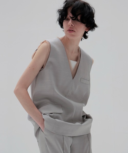 DRESSLAVE(ドレスレイブ)の「suiting vest(スーツベスト)(ベスト・レディース・ブラック/グレー・38)」の2枚目の写真