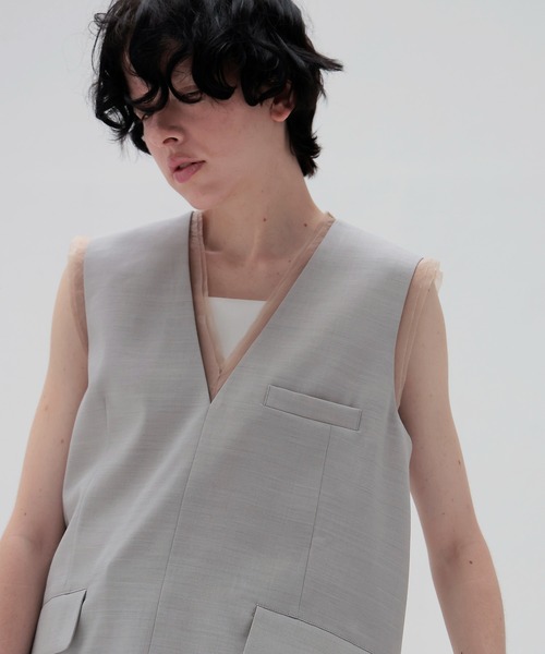 DRESSLAVE(ドレスレイブ)の「suiting vest(スーツベスト)(ベスト・レディース・ブラック/グレー・38)」の9枚目の写真