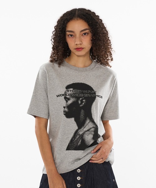 WISH FOR EVER（ウィッシュフォーエバー）の「HIGH INKJET FACE PRINT T / ハイインクジェットフェイスプリントT（Tシャツ/カットソー・メンズ・ピンク/ブラック/グレー/ネイビー・SMALL/LARGE/MEDIUM）」の3枚目の写真