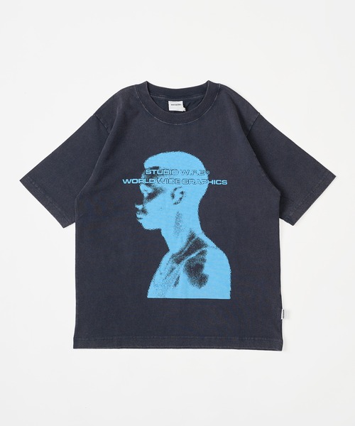 WISH FOR EVER（ウィッシュフォーエバー）の「HIGH INKJET FACE PRINT T / ハイインクジェットフェイスプリントT（Tシャツ/カットソー・メンズ・ピンク/ブラック/グレー/ネイビー・SMALL/LARGE/MEDIUM）」の8枚目の写真