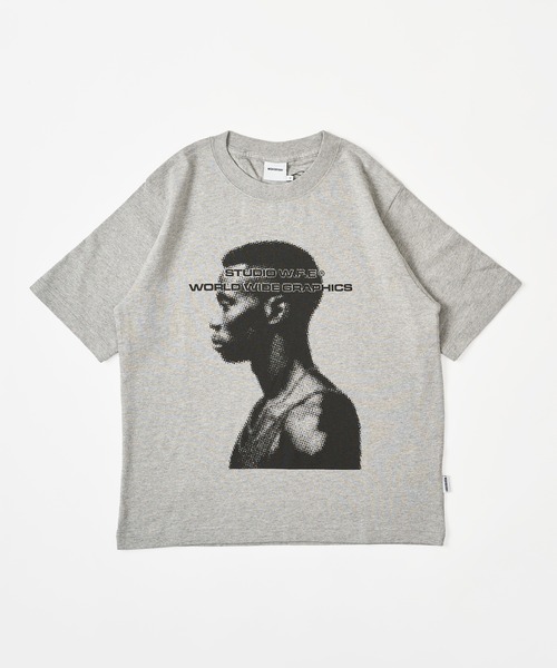 WISH FOR EVER（ウィッシュフォーエバー）の「HIGH INKJET FACE PRINT T / ハイインクジェットフェイスプリントT（Tシャツ/カットソー・メンズ・ピンク/ブラック/グレー/ネイビー・SMALL/LARGE/MEDIUM）」の7枚目の写真