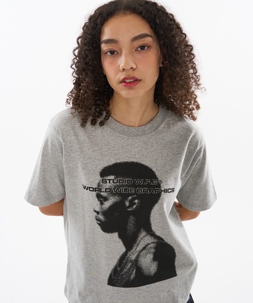 WISH FOR EVER（ウィッシュフォーエバー）の「HIGH INKJET FACE PRINT T / ハイインクジェットフェイスプリントT（Tシャツ/カットソー・メンズ・ピンク/ブラック/グレー/ネイビー・SMALL/LARGE/MEDIUM）」の6枚目の写真