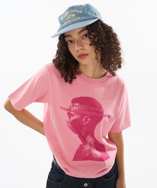 WISH FOR EVER（ウィッシュフォーエバー）の「HIGH INKJET FACE PRINT T / ハイインクジェットフェイスプリントT（Tシャツ/カットソー・メンズ・ピンク/ブラック/グレー/ネイビー・SMALL/LARGE/MEDIUM）」の5枚目の写真