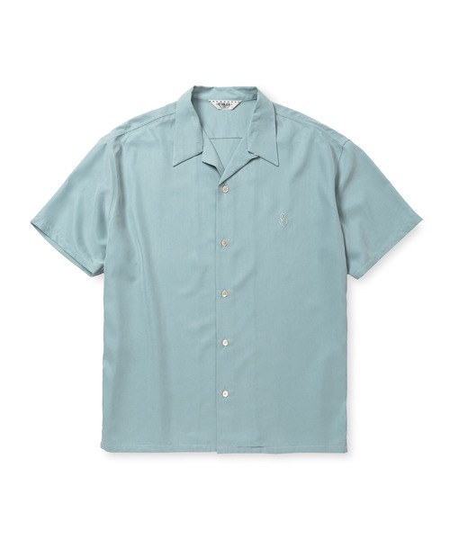 CALEE（キャリー）の「SILKY TOUCH CAL NT LOGO EMBROIDERY SH（シャツ/ブラウス・メンズ・ライトグリーン/ブラック/サーモンピンク/ブルー・MEDIUM/LARGE/X-LARGE/SMALL）」の5枚目の写真