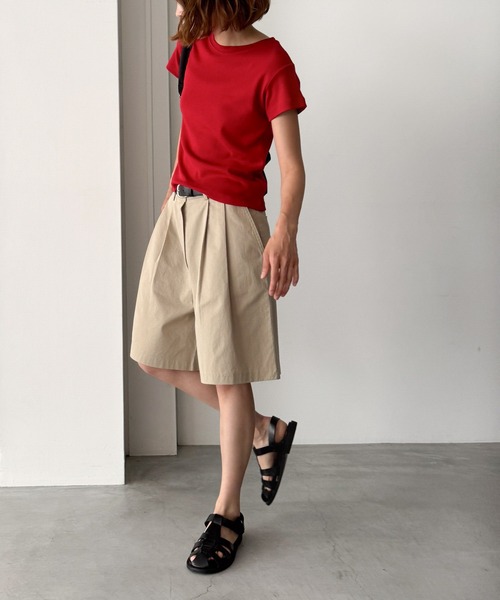 CANAL JEAN キャナルジーンMAYSEVENダブルタックハーフパンツ キャナルジーン CANAL JEAN MAYSEVEN ダブルタックハーフパンツ