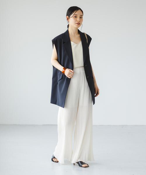 Noble（ノーブル）の「ファジーシフォンランダムプリーツパンツ（その他パンツ・レディース・ホワイト系その他・FREE）」の5枚目の写真