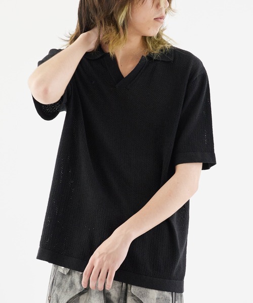 Theater code(シアターコード)の「Short Sleeve Mesh Tops / 半袖メッシュトップス(Tシャツ/カットソー・メンズ・ブラック/ホワイト・M/L)」の10枚目の写真