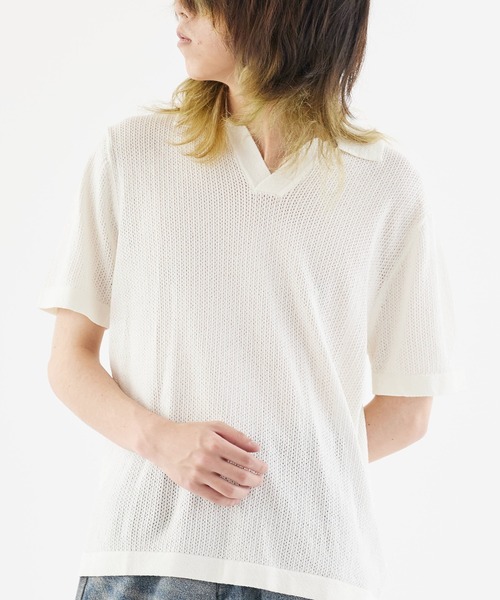 Theater code(シアターコード)の「Short Sleeve Mesh Tops / 半袖メッシュトップス(Tシャツ/カットソー・メンズ・ブラック/ホワイト・M/L)」の18枚目の写真