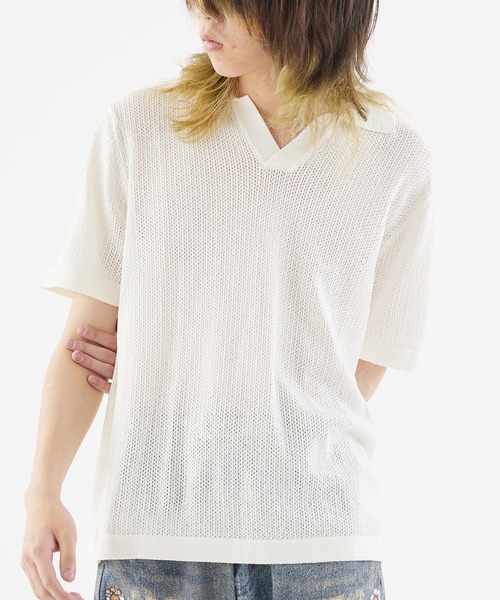 Theater code(シアターコード)の「Short Sleeve Mesh Tops / 半袖メッシュトップス(Tシャツ/カットソー・メンズ・ブラック/ホワイト・M/L)」の19枚目の写真