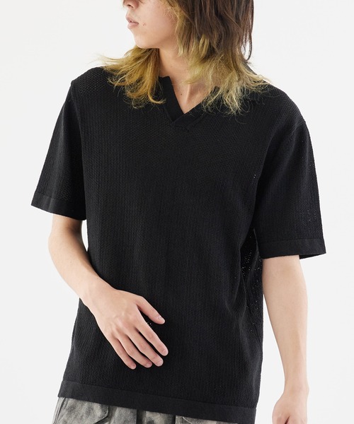 Theater code(シアターコード)の「Short Sleeve Mesh Tops / 半袖メッシュトップス(Tシャツ/カットソー・メンズ・ブラック/ホワイト・M/L)」の4枚目の写真