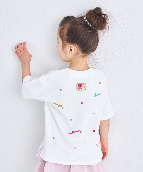 pairmanon（ペアマノン）の「【UVカット】【吸水速乾】【接触冷感】サマーファンクション カラフル 刺繍 Tシャツ（Tシャツ/カットソー・キッズ・ホワイト/ピンク/ブラック・100/110/120/130/140/150/90）」の5枚目の写真