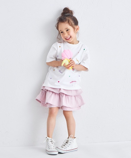 pairmanon（ペアマノン）の「【UVカット】【吸水速乾】【接触冷感】サマーファンクション カラフル 刺繍 Tシャツ（Tシャツ/カットソー・キッズ・ホワイト/ピンク/ブラック・100/110/120/130/140/150/90）」の9枚目の写真