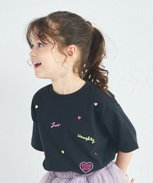 pairmanon（ペアマノン）の「【UVカット】【吸水速乾】【接触冷感】サマーファンクション カラフル 刺繍 Tシャツ（Tシャツ/カットソー・キッズ・ホワイト/ピンク/ブラック・100/110/120/130/140/150/90）」の10枚目の写真