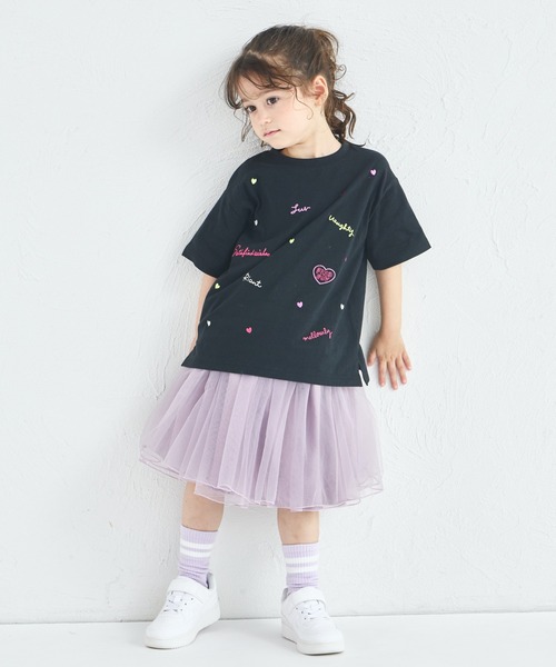 pairmanon（ペアマノン）の「【UVカット】【吸水速乾】【接触冷感】サマーファンクション カラフル 刺繍 Tシャツ（Tシャツ/カットソー・キッズ・ホワイト/ピンク/ブラック・100/110/120/130/140/150/90）」の16枚目の写真