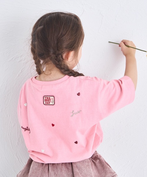 pairmanon（ペアマノン）の「【UVカット】【吸水速乾】【接触冷感】サマーファンクション カラフル 刺繍 Tシャツ（Tシャツ/カットソー・キッズ・ホワイト/ピンク/ブラック・100/110/120/130/140/150/90）」の17枚目の写真