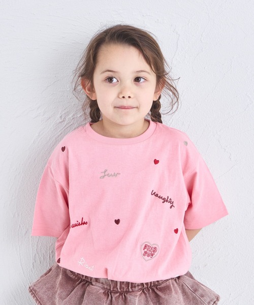 pairmanon（ペアマノン）の「【UVカット】【吸水速乾】【接触冷感】サマーファンクション カラフル 刺繍 Tシャツ（Tシャツ/カットソー・キッズ・ホワイト/ピンク/ブラック・100/110/120/130/140/150/90）」の18枚目の写真