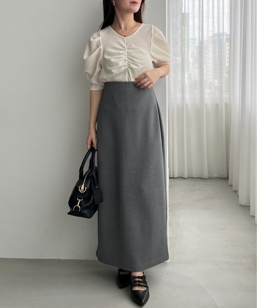 mysty woman(ミスティウーマン)の「フロントギャザーカットSS 581409(Tシャツ/カットソー・レディース・ブラウン/ブラック/アイボリー・FREE)」の8枚目の写真