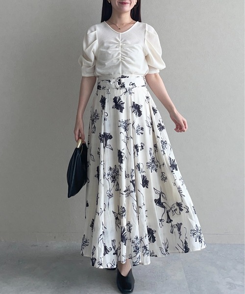 mysty woman(ミスティウーマン)の「フロントギャザーカットSS 581409(Tシャツ/カットソー・レディース・ブラウン/ブラック/アイボリー・FREE)」の21枚目の写真