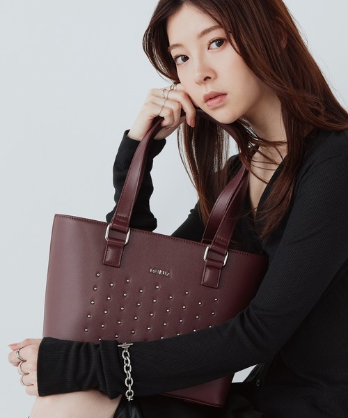ムルーア（MURUA）/MURUA(ムルーア)トートバッグ MR−B1377 スタッズ MURUA(ムルーア)トートバッグ MR-B1377 スタッズ（トートバッグ
