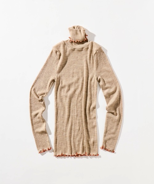 me.(ミードット)の「【 me. / ミードット 】merino washable wool タートルネック me-23309 HPI(ニット/セーター・レディース・イエロー/ベージュ/ライトブルー/グレイッシュベージュ/アイボリー/オフホワイト/チャコール・FREE)」の6枚目の写真