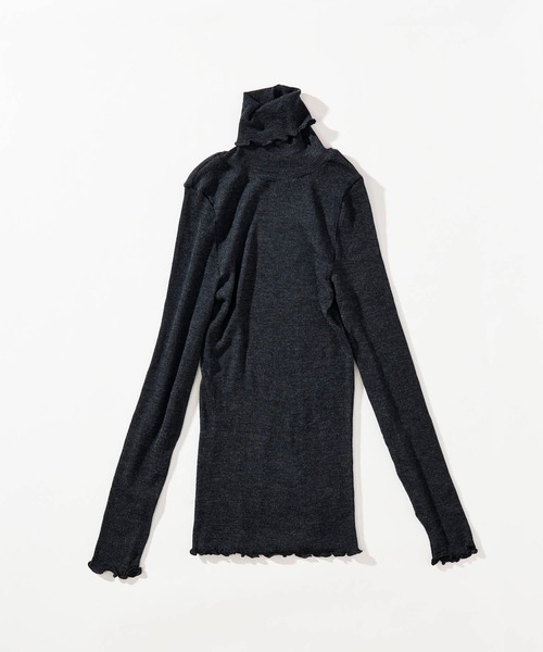 me.(ミードット)の「【 me. / ミードット 】merino washable wool タートルネック me-23309 HPI(ニット/セーター・レディース・イエロー/ベージュ/ライトブルー/グレイッシュベージュ/アイボリー/オフホワイト/チャコール・FREE)」の4枚目の写真