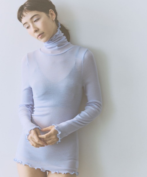 me.(ミードット)の「【 me. / ミードット 】merino washable wool タートルネック me-23309 HPI(ニット/セーター・レディース・イエロー/ベージュ/ライトブルー/グレイッシュベージュ/アイボリー/オフホワイト/チャコール・FREE)」の1枚目の写真