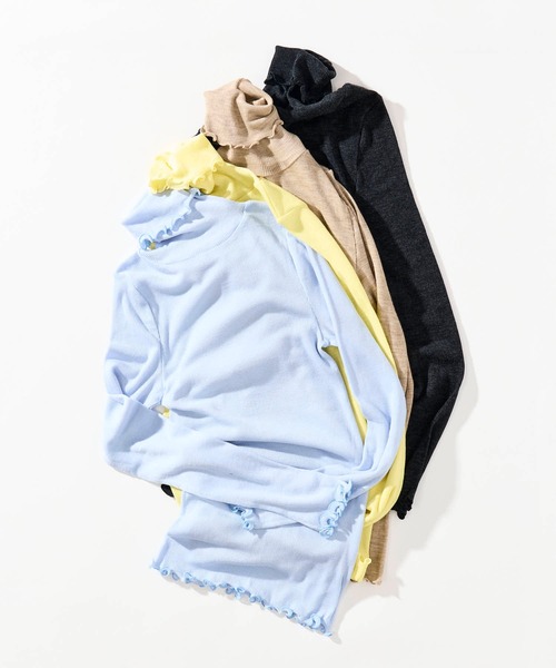 me.(ミードット)の「【 me. / ミードット 】merino washable wool タートルネック me-23309 HPI(ニット/セーター・レディース・イエロー/ベージュ/ライトブルー/グレイッシュベージュ/アイボリー/オフホワイト/チャコール・FREE)」の8枚目の写真