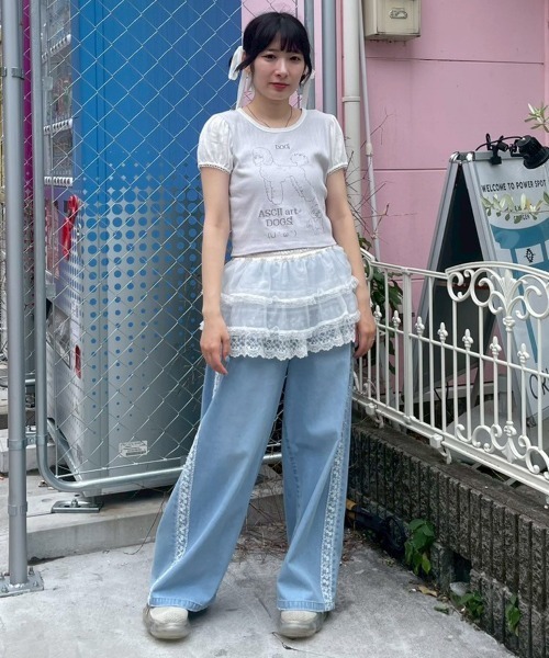 Candy Stripper（キャンディストリッパー）の「ASCII ART DOG Tシャツ（Tシャツ/カットソー・レディース・オフホワイト/ライトブルー/ブラック・FREE）」の13枚目の写真